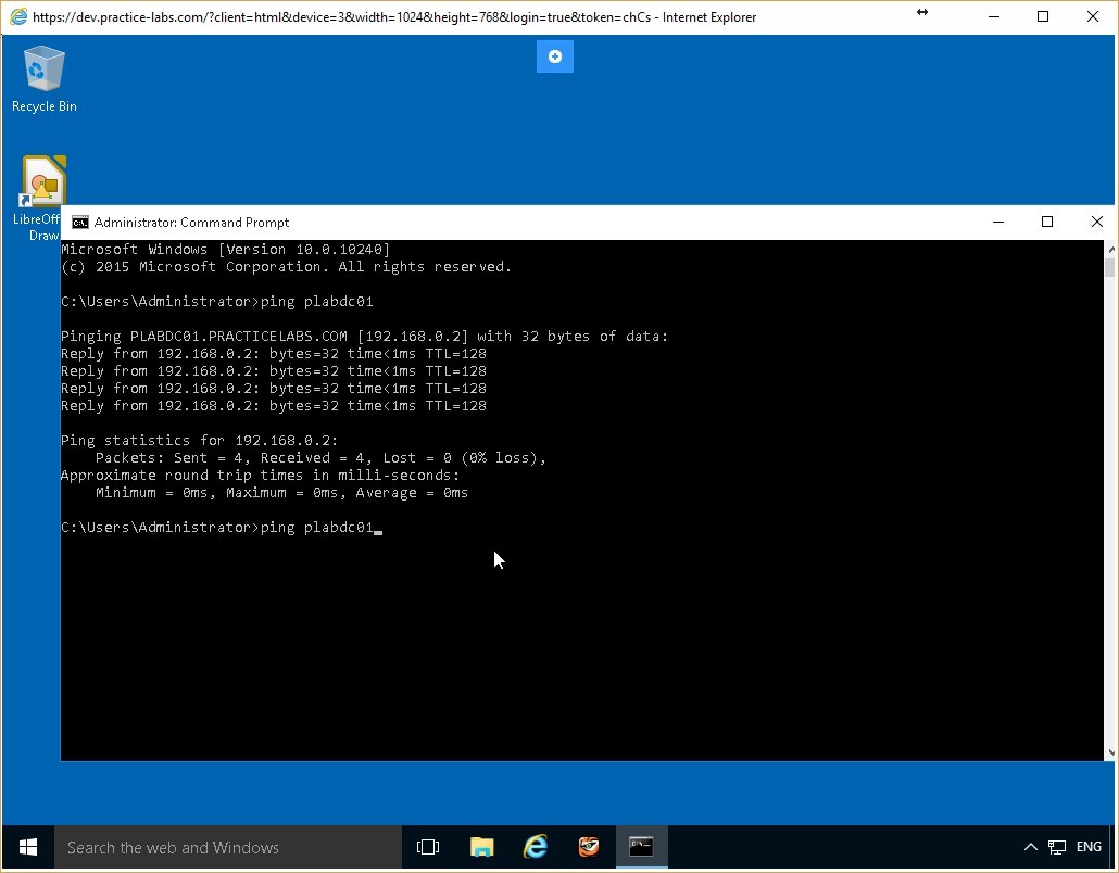 Figure 3.13 Screenshot of the PLABWIN10 desktop